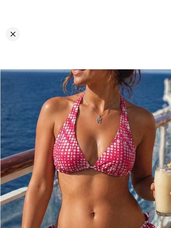 Ninety-Nine Degrees Other - Pink Light Sequins Halter Tie Top Only